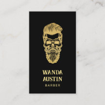 Zwart en goud Barber Skull Barbershop