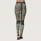 zwart en goud barokke Leggings (Achterkant)