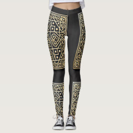zwart en goud barokke Leggings
