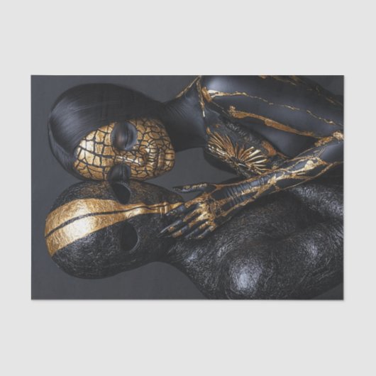 Zwart en goud Beauty10 Tissuepapier (Voorkant)