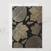 Zwart en Goud Bladeren  Fall Wedding Kaart (Achterkant)