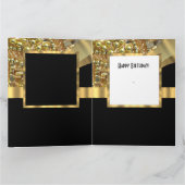 Zwart en goud bling zoet zestien bedankkaart (Binnen)