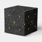 Zwart en Goud Bloemen Grunge Damask Bedankdoosjes (Achterkant)