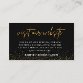 Zwart en Goud Bruiloft Website RSVP QR Code Informatiekaartje (Voorkant)