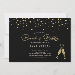 Zwart en Goud Brunch & Bubbly Kaart