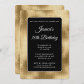 Zwart en Goud Burlap 30e verjaardag Kaart (Voorkant / Achterkant)