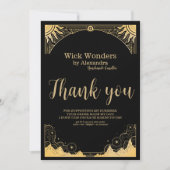 Zwart en Goud Celestial Candle Bedankkaart (Voorkant)