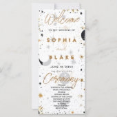 Zwart en Goud Celestial Wedding Program (Voorkant)