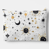 Zwart en Goud Celestial Zon Maan Sterren Etui (Achterkant)