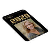 Zwart en Goud Classy Foto Afstuderen -2020 Magneet (Rechterzijde)