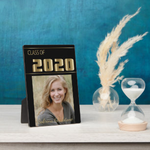 Zwart en Goud Classy Photo Afstuderen Fotoplaat