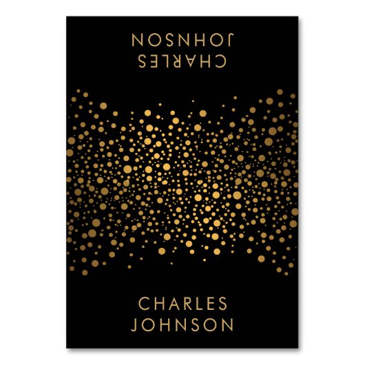 Zwart en Goud Confetti Stippen | Kaarten plaatsen (Voorkant)