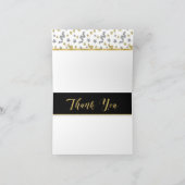 Zwart en Goud Confetti Verjaardag Bedankkaart (Binnen)