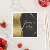 Zwart en goud Damask-Save de datum Servetten (Insitu)