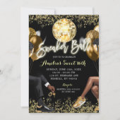 Zwart en Goud Disco Sneaker Ball Verjaardag Kaart (Voorkant)