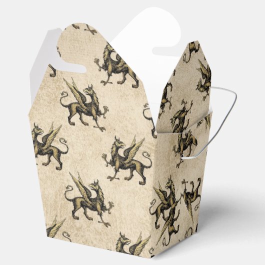 Zwart en Goud  Dragon Bedankdoosjes (Geopend)