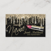 Zwart en Goud Drip Visitekaartje (Voorkant)