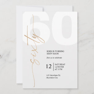 Zwart en goud elegant 60ste verjaardag kaart