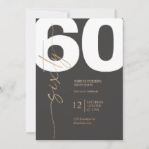 Zwart en goud elegant 60ste verjaardagsfeest