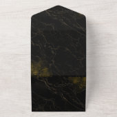 ZWART EN GOUD ELEGANT AANGEPASTE NIEUWJAARSFEEST ALL IN ONE UITNODIGING (Buitenkant)