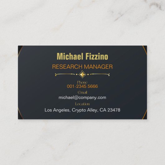Zwart en goud Elegant accepteren we Bitcoin en ETH Visitekaartje (Achterkant)