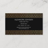 Zwart en goud Elegant Art Deco Interieurontwerp Visitekaartje (Achterkant)