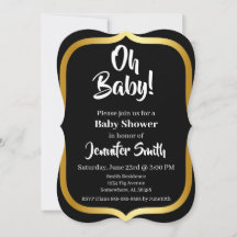 Zwart en Goud Elegant Baby shower