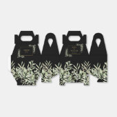 Zwart en goud elegant groen huwelijk bedankdoosjes (Uitgevouwen)