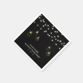 Zwart en goud | Elegant Lights Custom Party Napkin Servet (Hoek)
