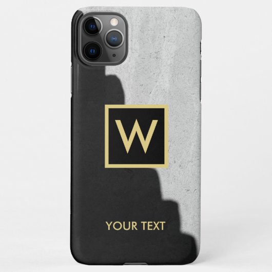 Zwart en goud Elegant Monogram Tekst iPhone Case iPhone Hoesje (Achterkant)