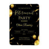 Zwart en goud Elegant pensioen Magneet (Verticaal)