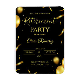 Zwart en goud Elegant pensioen Magneet