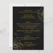 Zwart en Goud Elegante bruiloft Kaart (Achterkant)