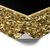 Zwart en Goud Elegante Trouwstoel Grafiek Poster (Hoek)
