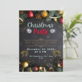 Zwart en Goud Elegante Uitnodiging van het Kerstmi (Staand voorkant)