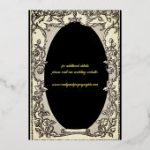 Zwart en Goud Elegantie, Kunst Lijst Folie Uitnodiging (Achterkant)