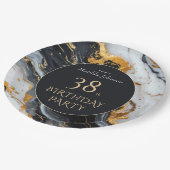 Zwart en goud elke verjaardag papieren bordje (Gekanteld)