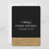 Zwart en Goud Faux Glitter Kaart (Voorkant)