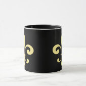 Zwart en Goud Fleur De Lis Mok Wie Dat (Midden)