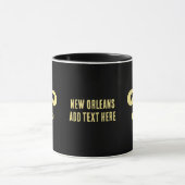 Zwart en Goud Fleur De Lis Mok Wie Dat (Midden)