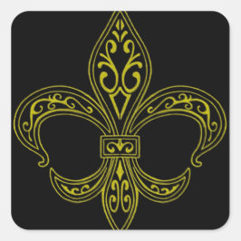 Zwart en Goud Fleur De Lis Sticker