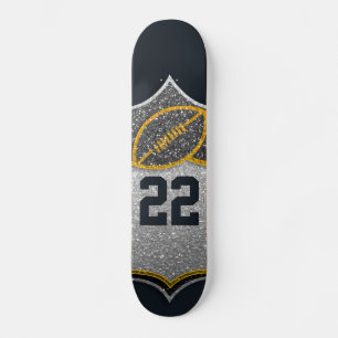 Zwart en Goud Football Gepersonaliseerde Jersey Nu Skateboard