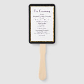 Zwart en Goud Football Huwelijksprogramma Fan Handwaaier (Voorkant)