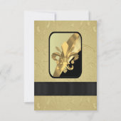 Zwart en goud formeel huwelijk R.S.V.P RSVP Kaartje (Achterkant)