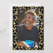 Zwart en Goud Foto Vijftig 50ste Verjaardagsfeestj Kaart (Achterkant)