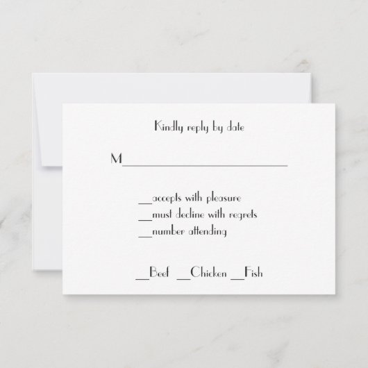 Zwart en Goud Gay/Lesbisch Huwelijksreactie Kaarte RSVP Kaartje (Achterkant)