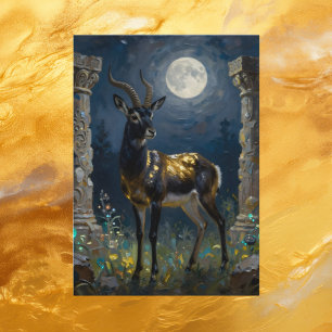 Zwart en Goud Gazelle Denken Aan Jou Kaart
