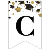 Zwart en goud Gefeliciteerd | Afstudeerfeest Vlaggetjes (Eerste vlag)