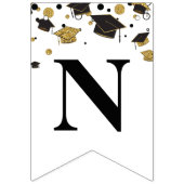 Zwart en goud Gefeliciteerd | Afstudeerfeest Vlaggetjes (Derde vlag)