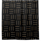 Zwart en goud geometrisch douchegordijn (Voorkant)